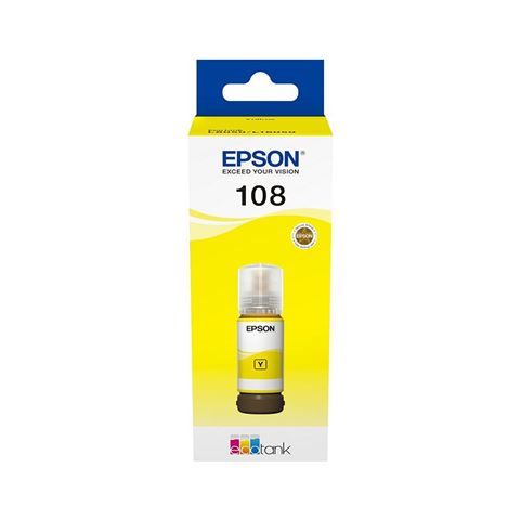 EPSON 108 EcoTank Yellow Ink Bottle, C13T09C44A