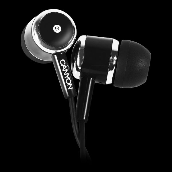 CANYON CNE-CEPM01B - Stereo earphones with microphone, Black