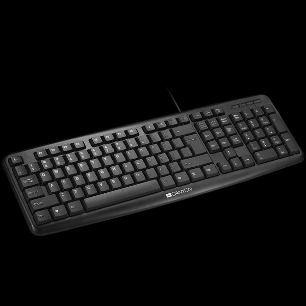 CANYON Keyboard CNE-CKEY01 (Wired USB, 104 keys, Black), Adriatic