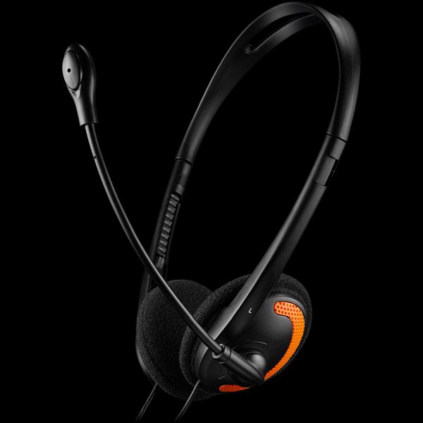CNS-CHS01BO - CANYON PC headset with microphone, volume control and adjustable headband, cable 1.8M, Black/Orange