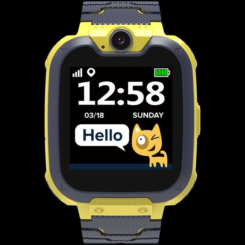 Kids smartwatch, 1.54 inch colorful screen, Camera 0.3MP, Mirco SIM card, 32+32MB, GSM(850/900/1800/1900MHz), 7 games inside, 380mAh battery, compatibility with iOS and android, Yellow, host: 54*42.6*