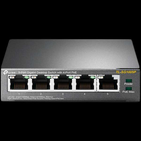 TP-LINK TL-SG1005P 5-Port Gigabit Desktop Switch with 4-Port PoE