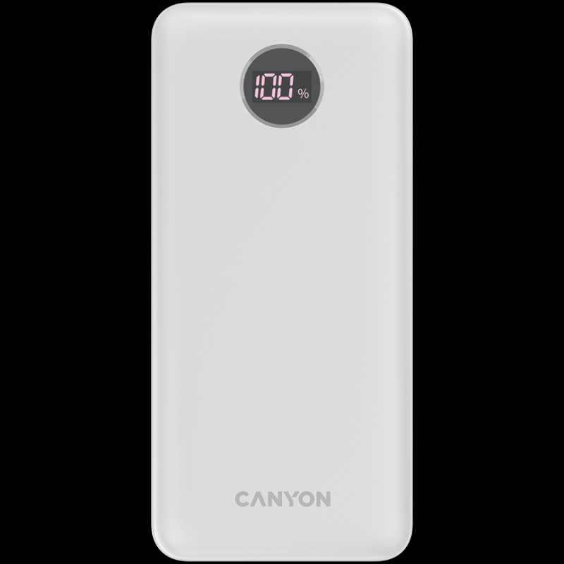 CANYON  PB-2002 Power bank 20000mAh Li-poly battery, Input Type-C 5V3A,9V2A,18W  , Output Type-C:5V3A,9V2.2A,12V1.5A,20W, Output USBA1/USBA2:5V3A,5V/4.5A,4.5V/5A,9V2A,12V1.5A,22.5W147.5*69*28.6mm, 0.4