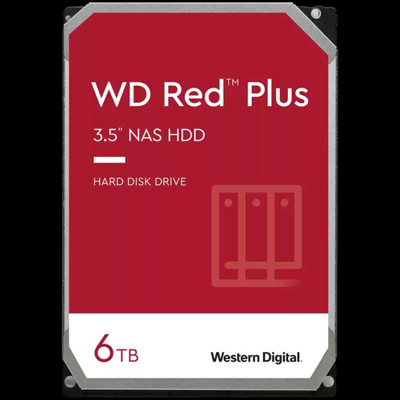 HDD NAS WD Red Plus (3.5'', 6TB, 256MB, 5400 RPM, SATA 6 Gb/s)