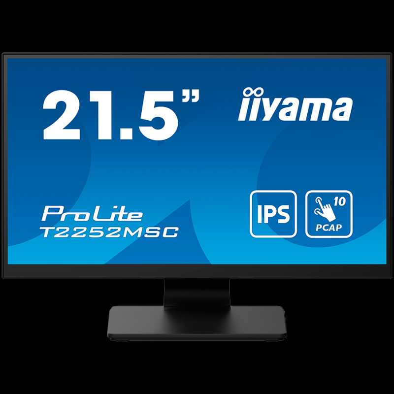 IIYAMA Monitor LED T2252MSC-B2 21.5" IPS TOUCH Capacitive 1920 x 1080, 250 cd/m2, 1000:1, 5ms, Touch points 10, Touch method stylus, finger, glove, Touch interface	USB, HDMI x1, DisplayPort x1, Speake