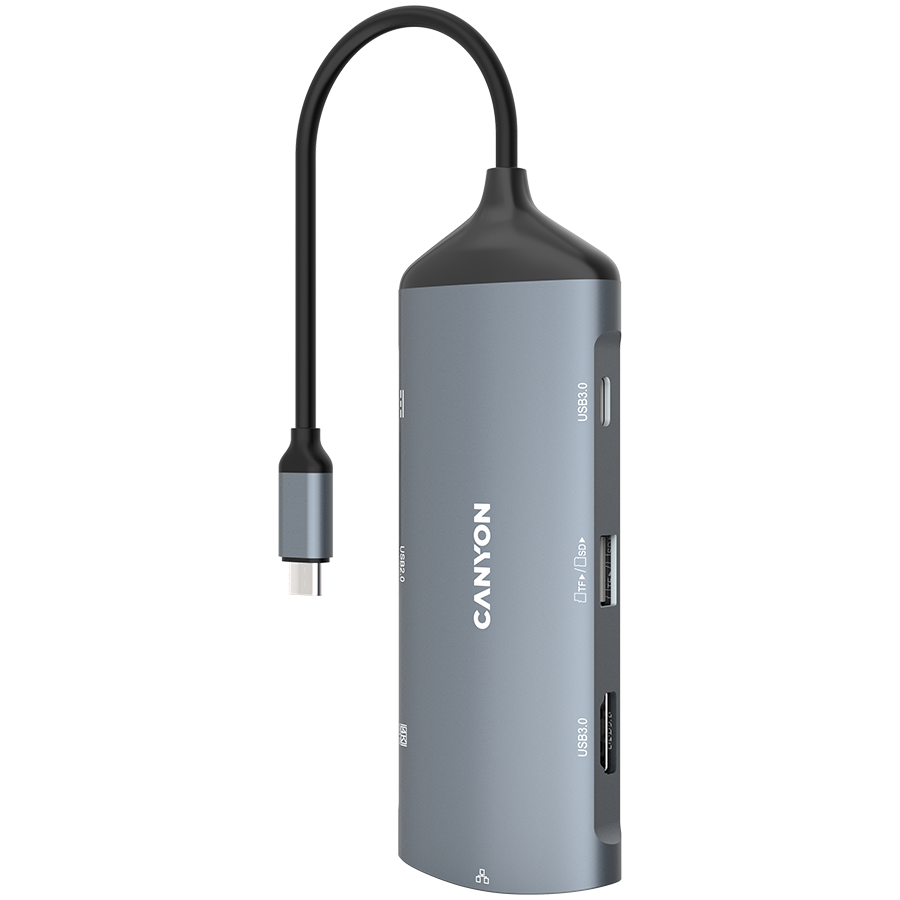 CANYON hub DS-15 8in1 4k USB-C Dark Grey