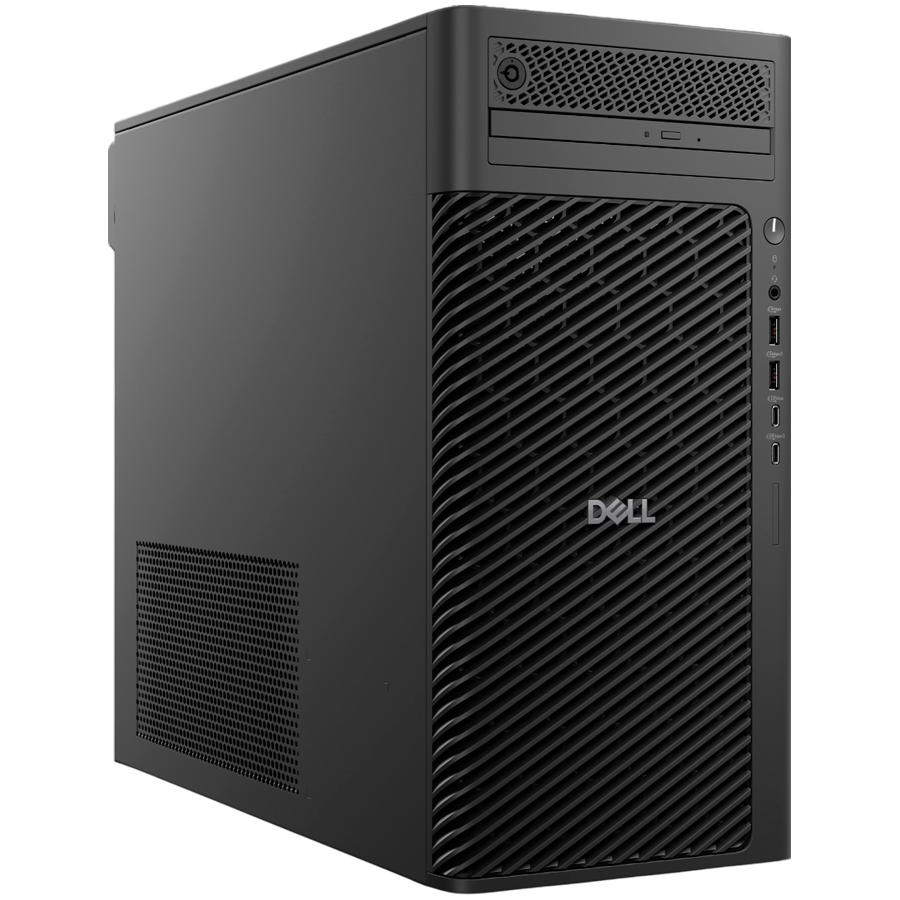 DELL PRO MAX T2 Tower, 500W, Intel Core Ultra 7 265, 32GB (2x16GB) DDR5 5600 MT/s, M.2 1TB SSD TLC PCIe g4, NVIDIA RTX A1000 8GB 4 mDP to DP adpt, 2xDP, 3xUSB-C,1xTB4, 6xUSB-A, RJ-45, SD CR, Mouse/Kb,