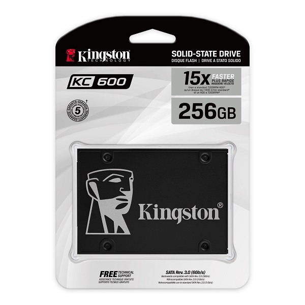 Kingston SSD KC600, R550/W500,256GB, 7mm, 2.5", SKC600/256G