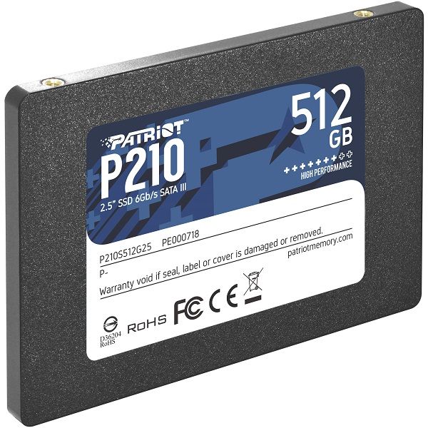 Patriot SSD P210 R520/W430, 512GB, 7mm, 2.5", P210S512G25