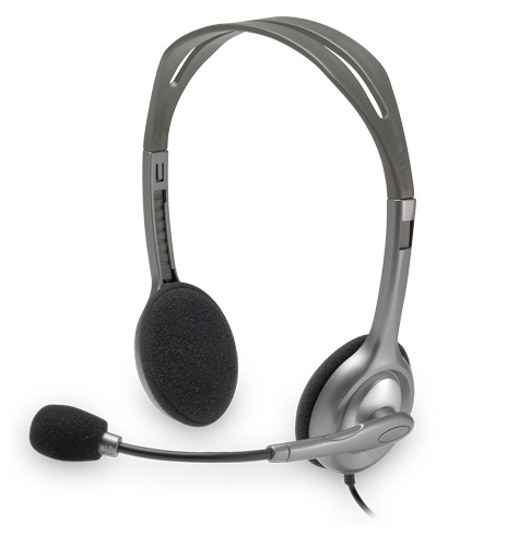 Logitech H110 slušalice s mikrofonom, stereo, siva, 981-000271