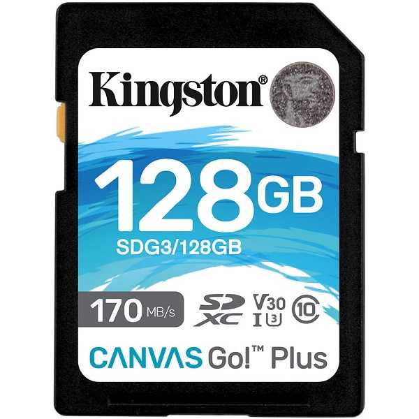Kingston Canvas Go! Plus SD, R170MB/W90MB, 128GB, SDG3/128GB