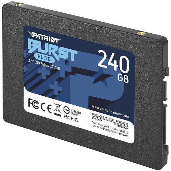 Patriot SSD Burst Elite R450/W320, 240GB, 7mm,2.5", PBE240GS25SSDR