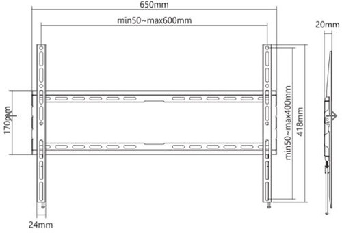 SBOX fiksni nosač 37"-80", do 345kg, PLB-2264F-2