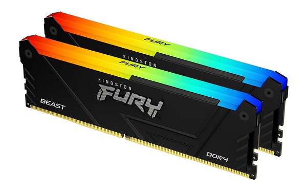 Kingston DDR4 32GB 3200MHz, (2x16G) FURY Beast RGB, KF432C16BB12AK2/32