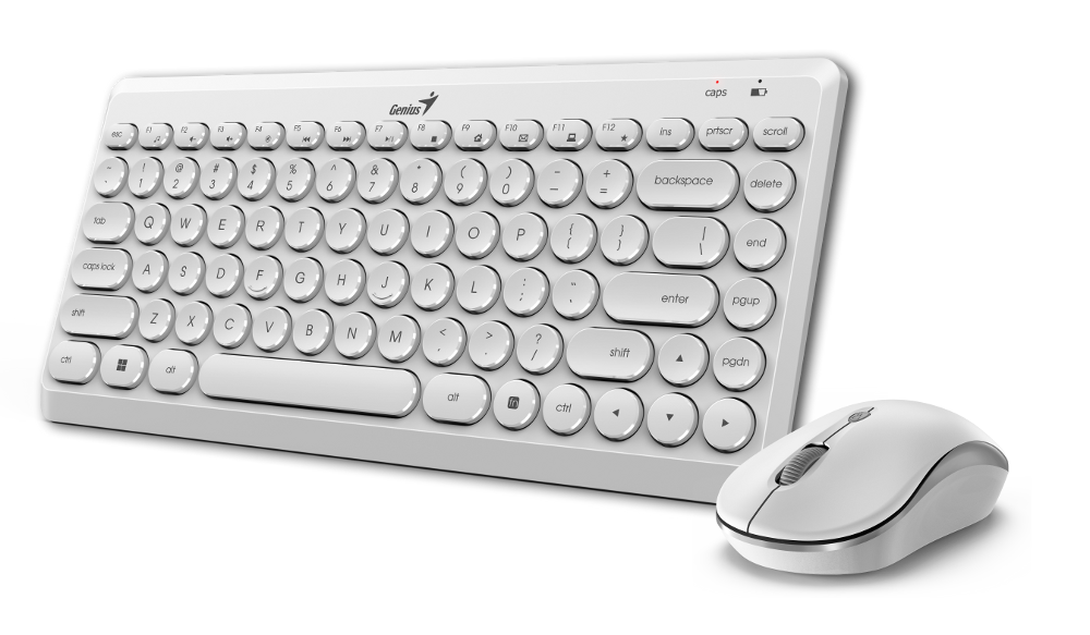 Genius Luxemate Q8000, bež. tipkovnica+miš, bijela, 31340013413
