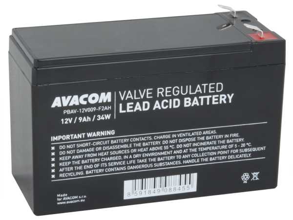 Avacom UPS baterija 12V 9Ah F2 HighRate, PBAV-12V009-F2AH