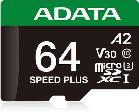 ADATA microSD U3, V30, 160/140MBs, 64GB, UD64GUI3V30A2SP-RA1