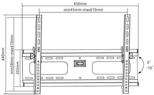 Manhattan TV nosač zidni 32"-70" do 75kg, crni, 424752