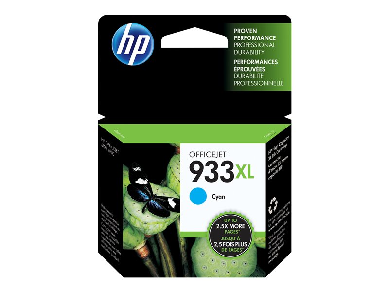 HP 933XL Cyan Officejet Ink Cartridge, CN054AE