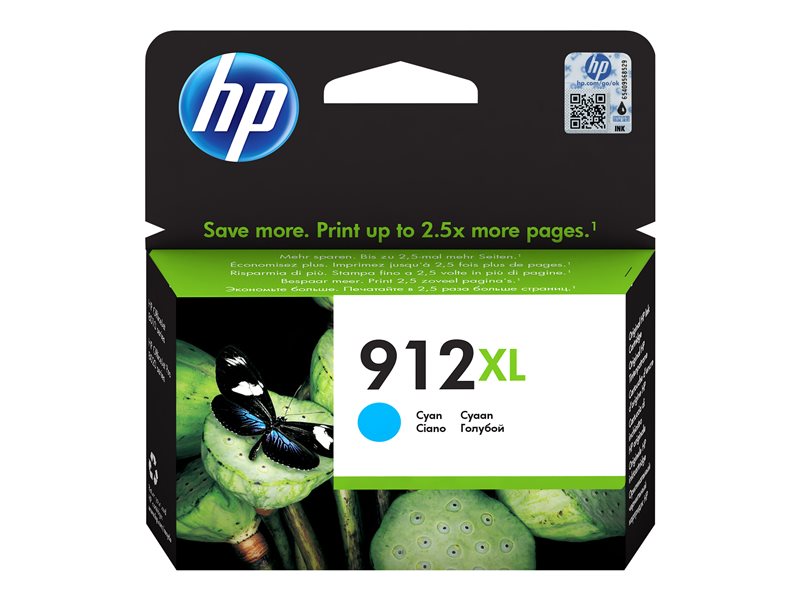 HP 912XL High Yield Cyan Ink, 3YL81AE#BGX