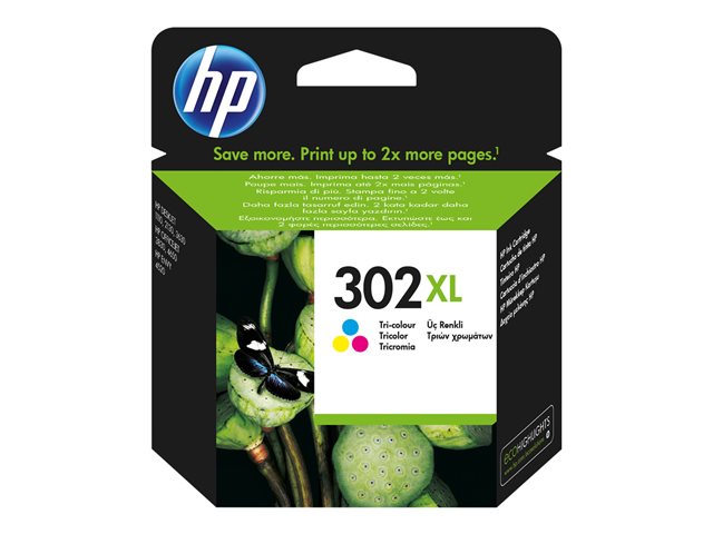 HP 302 XL Tri-color ink 330 pages, F6U67AE#ABE