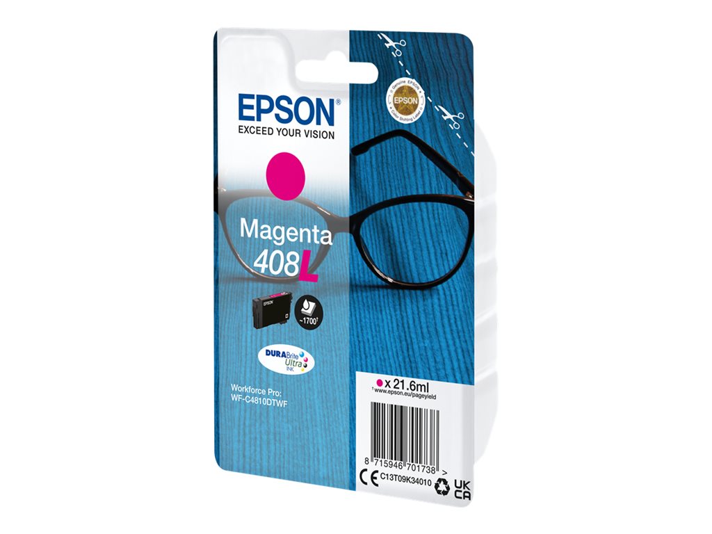 EPSON Singlepack Magenta 408L Ultra Ink, C13T09K34010