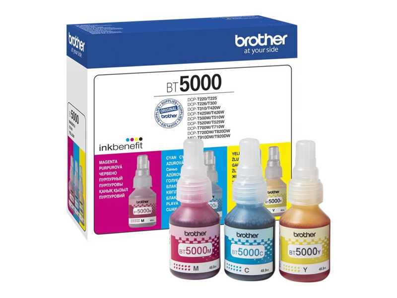 BROTHER BT5000 Ink Bottle Value Pack, BT5000CLVAL